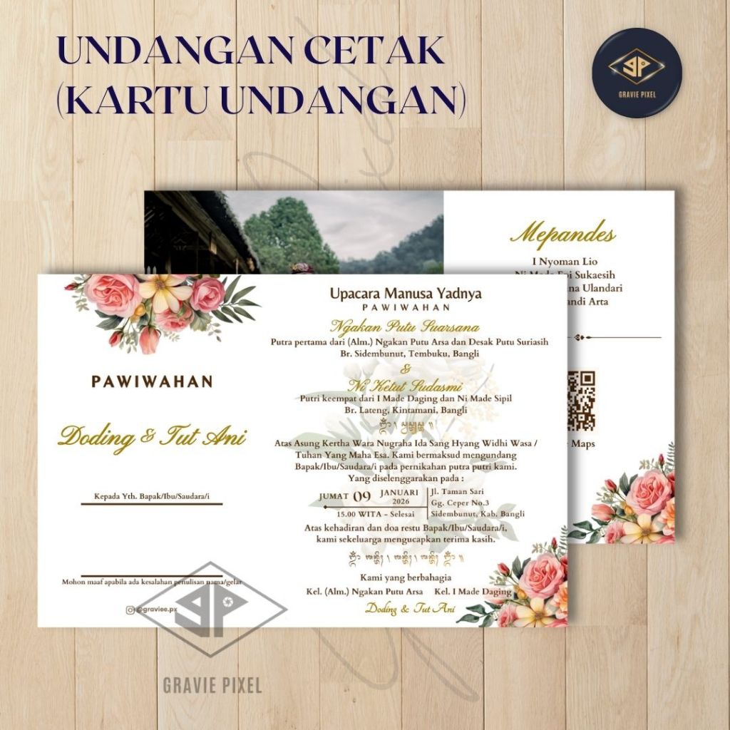 UNDANGAN CETAK KARTU PERNIKAHAN - Softcover (Artpaper 260 gsm Laminasi Doff / Glossy / Tebal / Halus