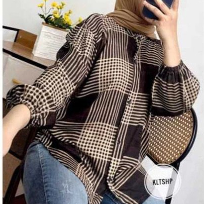 BLOUSE KEMEJA RAYON MOTIF - KEMEJA RAYON VIRAL - KEMEJA RAYON BESTSELER - KEMEJA RAYON CASUAL - KEME