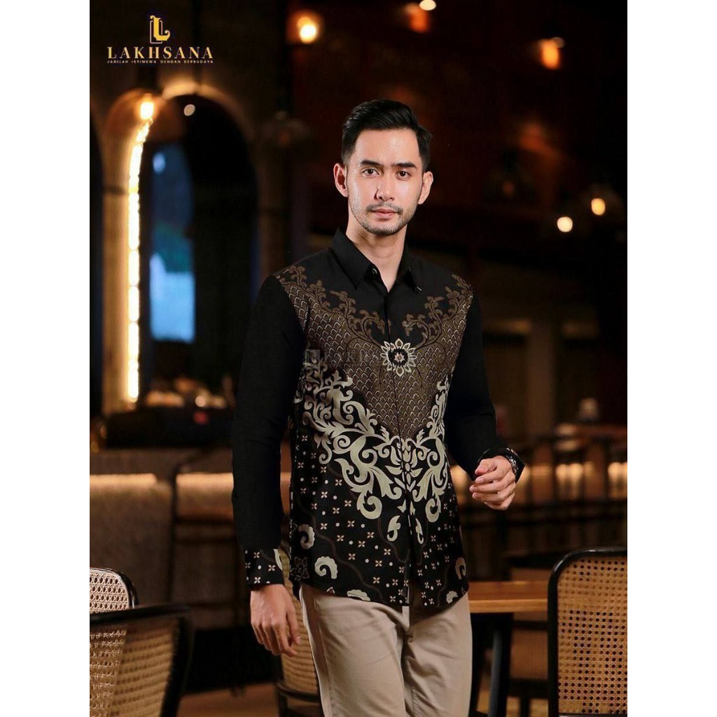 Kemeja Batik Pria Lengan Panjang Baju Batik Modern Kekinian Atasan Seragam Kondangan