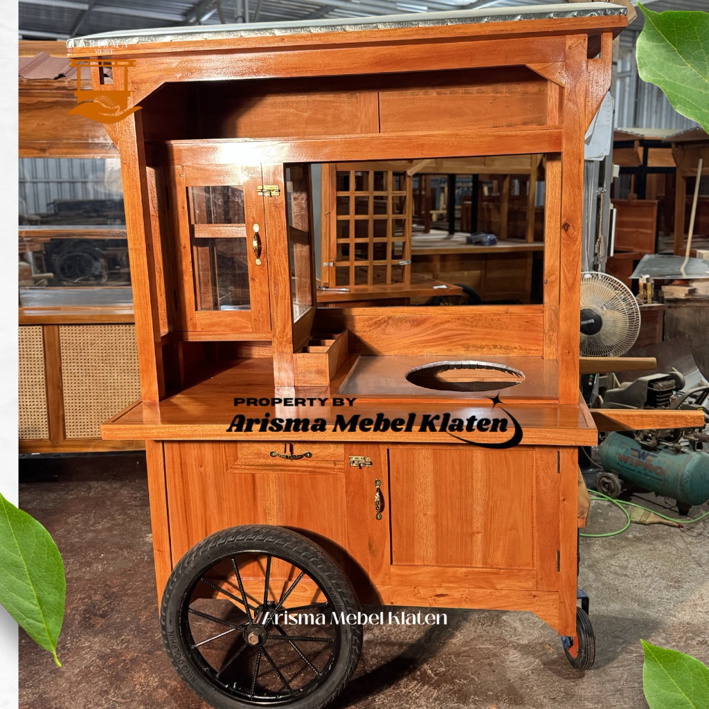 Gerobak Bakso Dorong, Gerobak bakso kayu, gerobak bakso roda 3