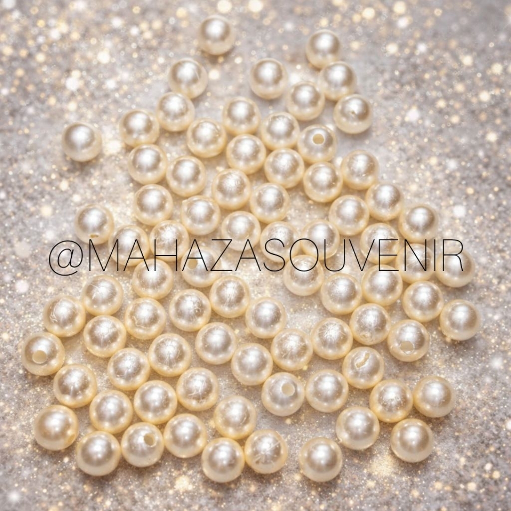 [NO.9] 50 PCS / 100 PCS MANIK MANIK MUTIARA SINTETIS PUTIH 8MM