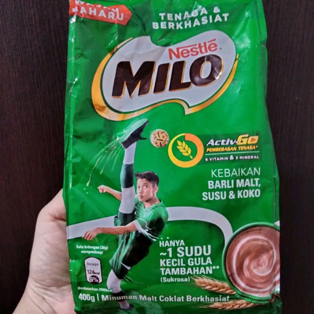 Nestle Milo Bubuk Asli Malaysia (400gram) Susu Cokelat Milo ActivGo Kaya Susu & Koko / Susu Coklat /