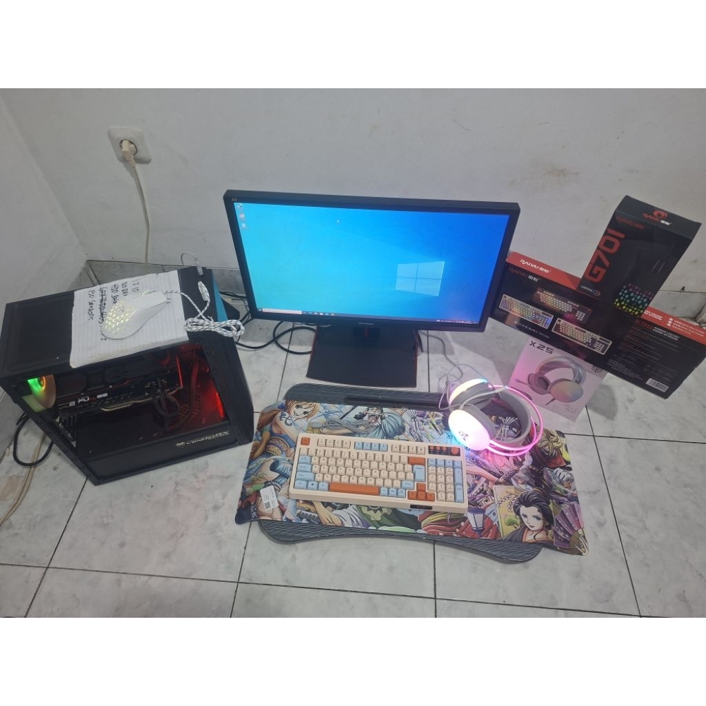 TERMURAH Pc Gaming Pc Editing Pc Rakitan Pc Fullset Pc Streaming live core i3 gen 10 RX 5700 XT Sgh 