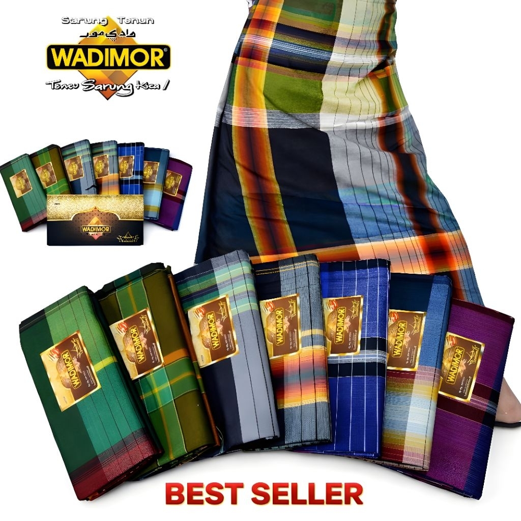 Sarung Wadimor Reguler Dus Motif Kotak Kotak Bergaris Bahan Katun Series – Sarung Tenun Pria Premium