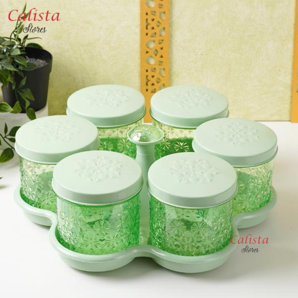 TOPLES CALISTA MOTIF BUNGA KRISTAL 6 SET FULL WARNA / TOPLES CALISTA PUTAR 360 DERAJAT