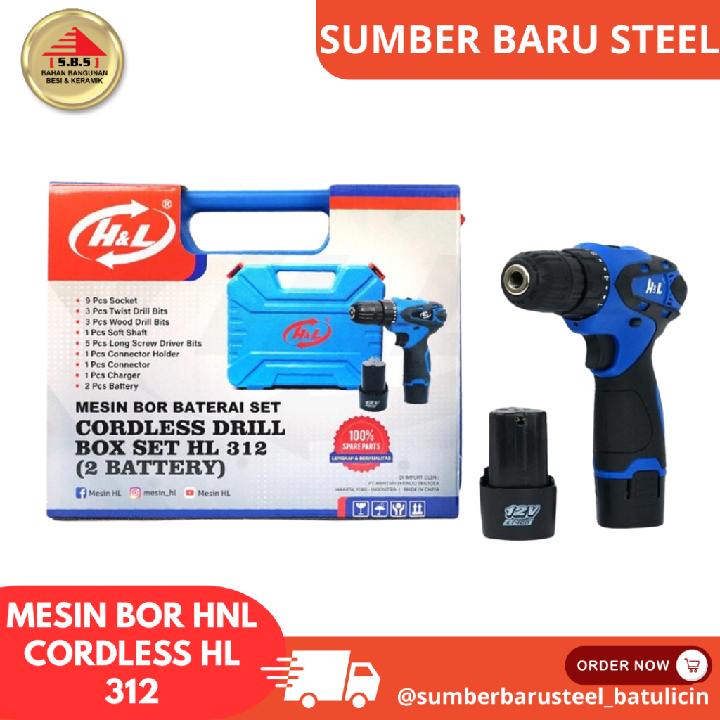 MESIN BOR HNL CORDLESS HL 312