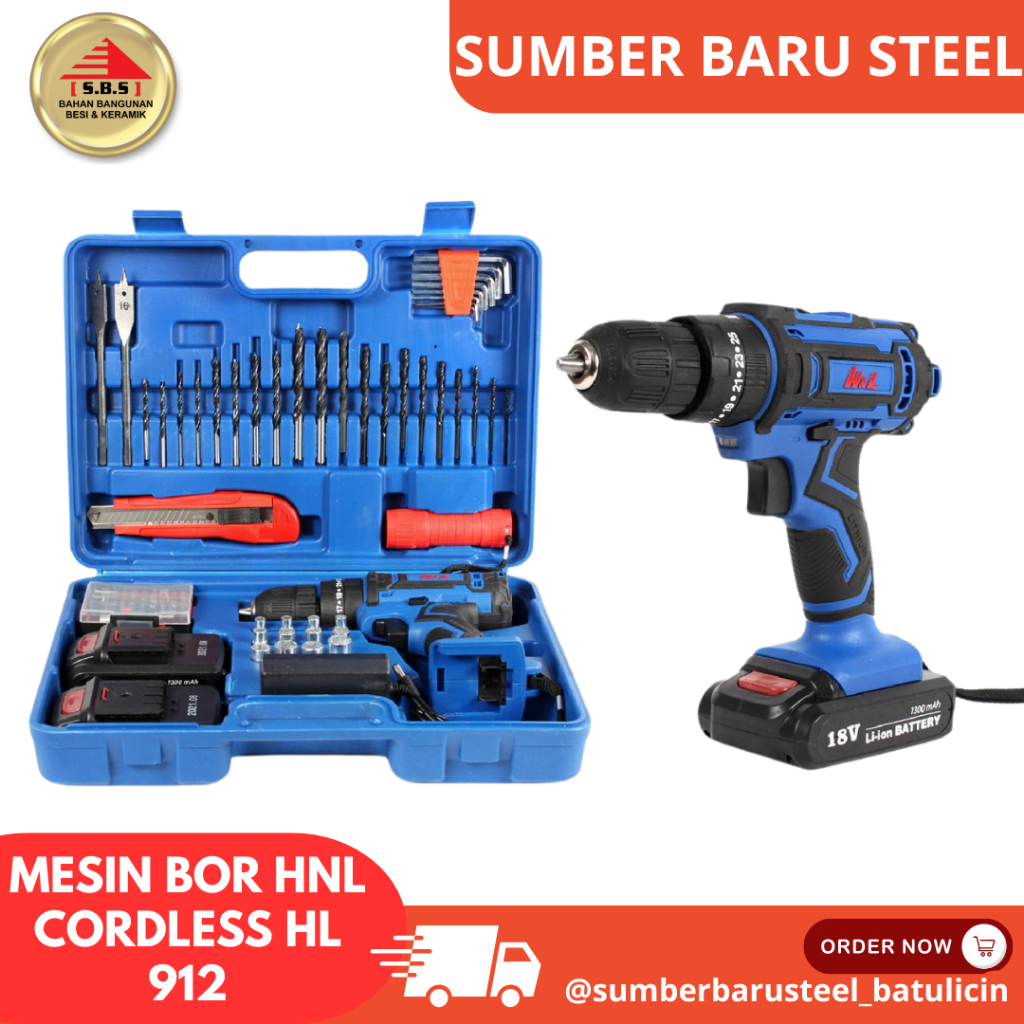MESIN BOR HNL CORDLESS HL 912