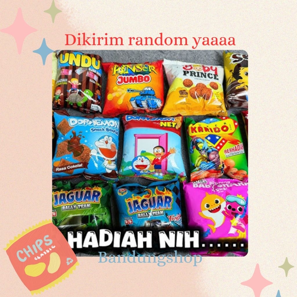 CHIKI BERHADIAH RANDOM TEBAK TEBAKAN JAJANAN ANAK ANAK ciki hadiah snack