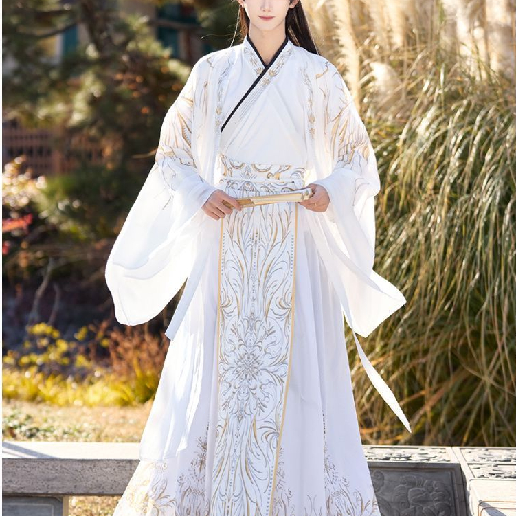 Pakaian kuno pria Hanfu pakaian Hanfu yang gelap dan keren