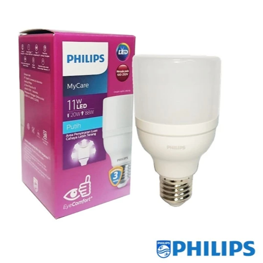 Philips Bohlam LED Bright 11 Watt 11W Cahaya Putih TOR 20