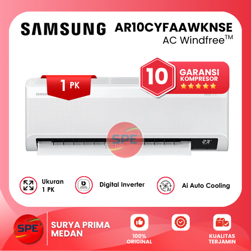 AC WIND FREE 1 PK SAMSUNG AR10CYFAAWKNSE ( GARANSI RESMI MEDAN)
