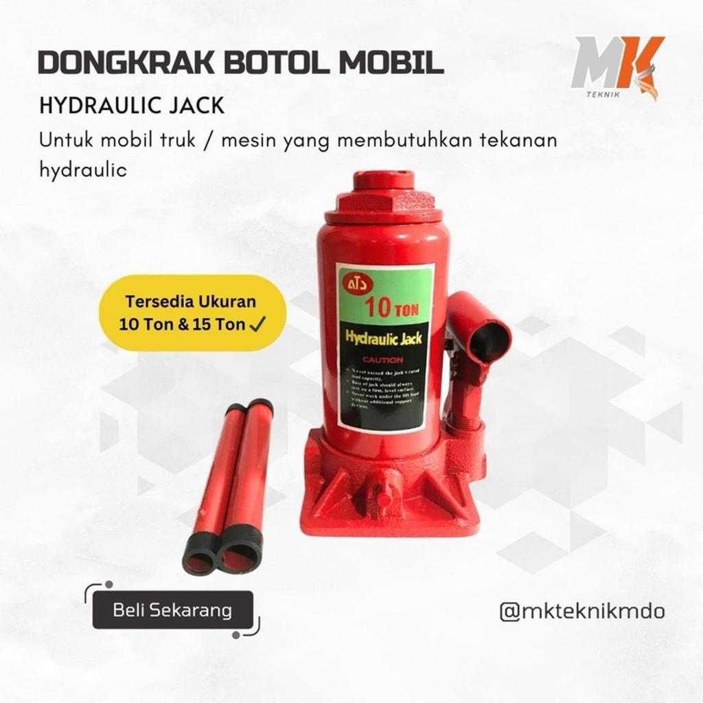 DONGKRAK BOTOL HIDROLIK 10 TON 15 TON ATS MERAH