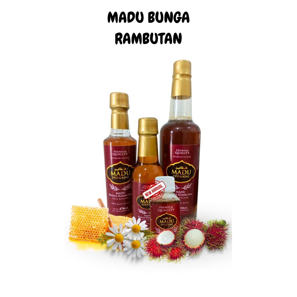 ZHS Madu Rambutan Syifa'aini Murni Asli Nektar Bunga Rambutan Kemasan Botol Plastik Bening