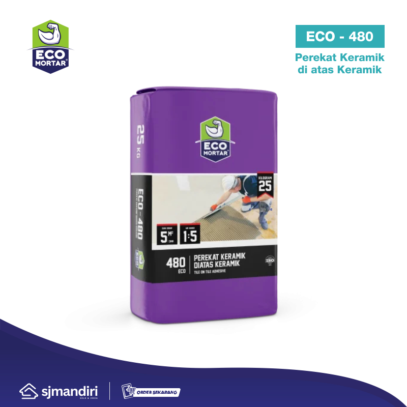 Eco Mortar 480 Perekat Keramik Tile on Tile Eco 480 Mortar Instan Semen Instan