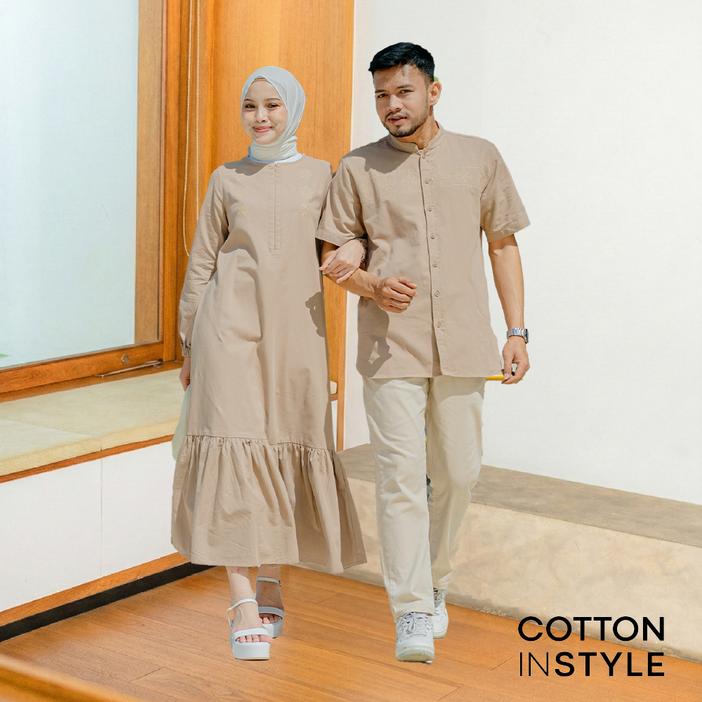COTTON INSTYLE - Kalandra Kamila Sarimbit Lebaran Family Set Dress Tunik Wanita Dress Wanita Koko Pr
