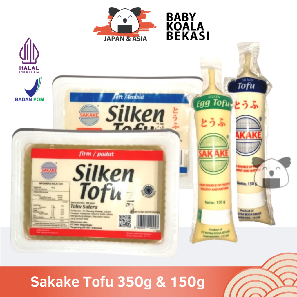 SAKAKE Tahu Putih Jepang 150 & 350 g Halal | Egg Toffu | Tahu Sutra Soft & Firm - BKB
