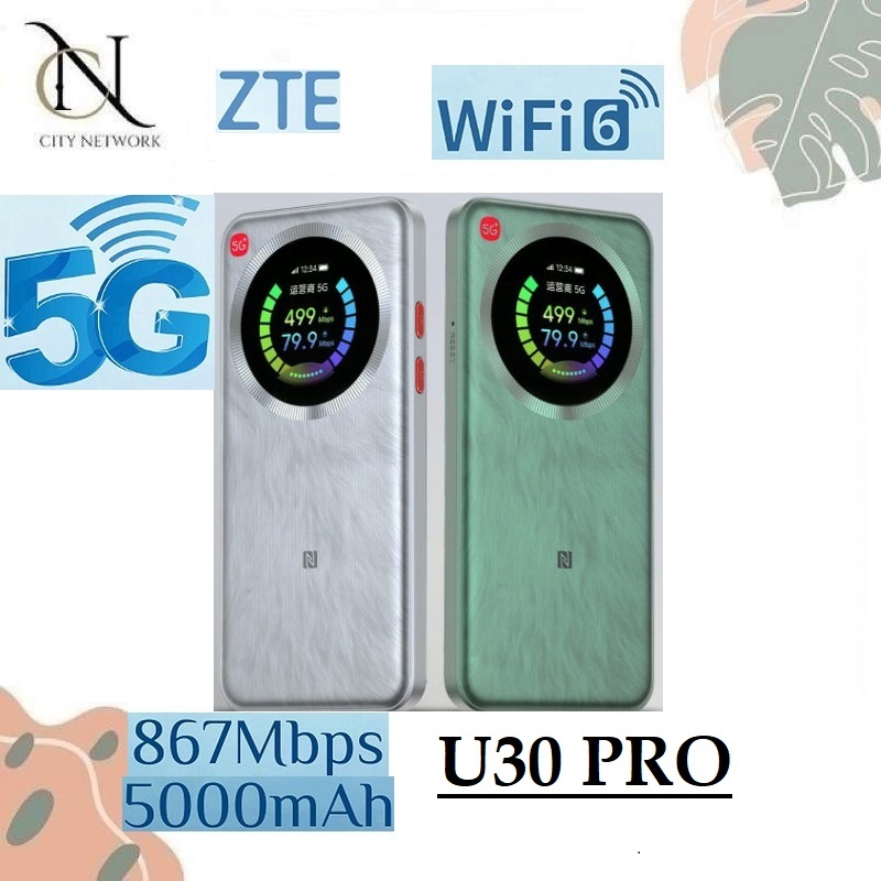 ZTE U30 PRO 5G NR Wi-Fi 6 AX MiFi Mobile Router 5000 mAh