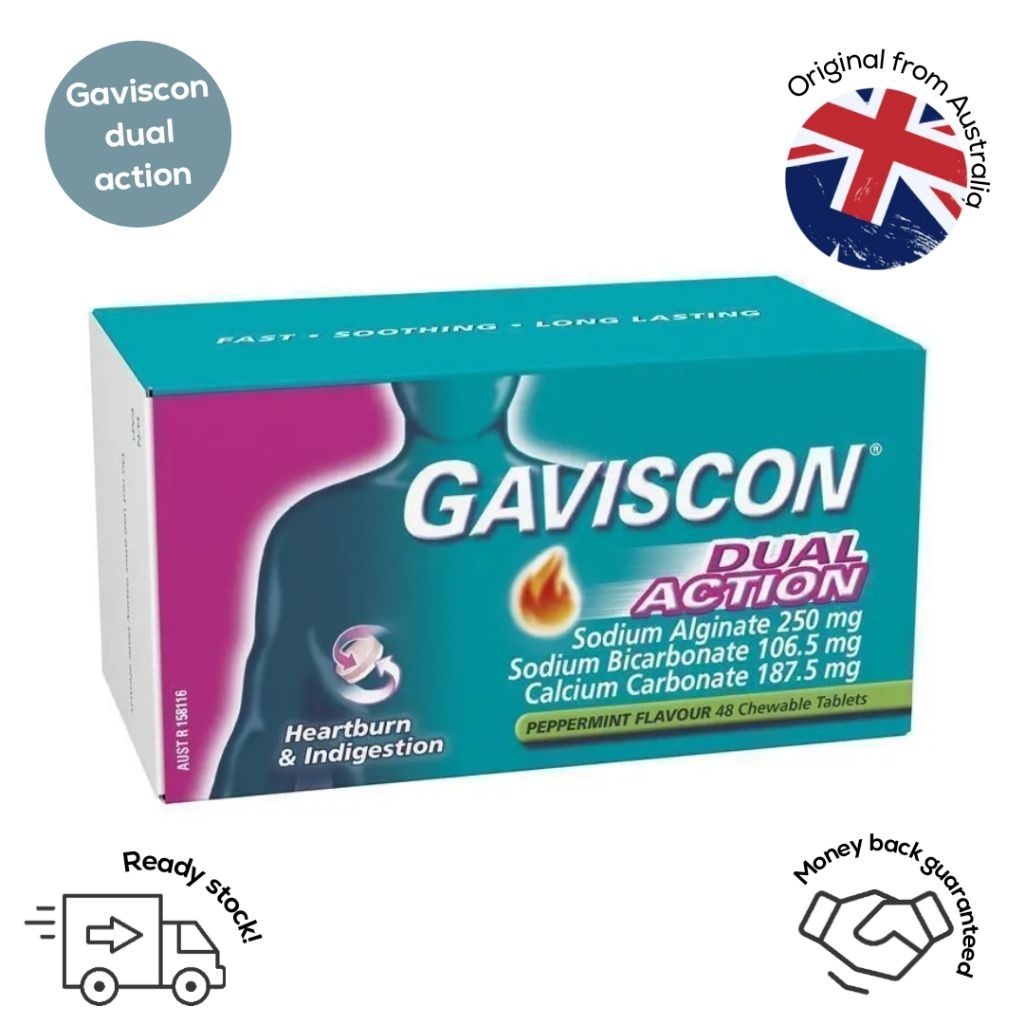 Gaviscon dual action tablet chewable maag kunyah asam lambung