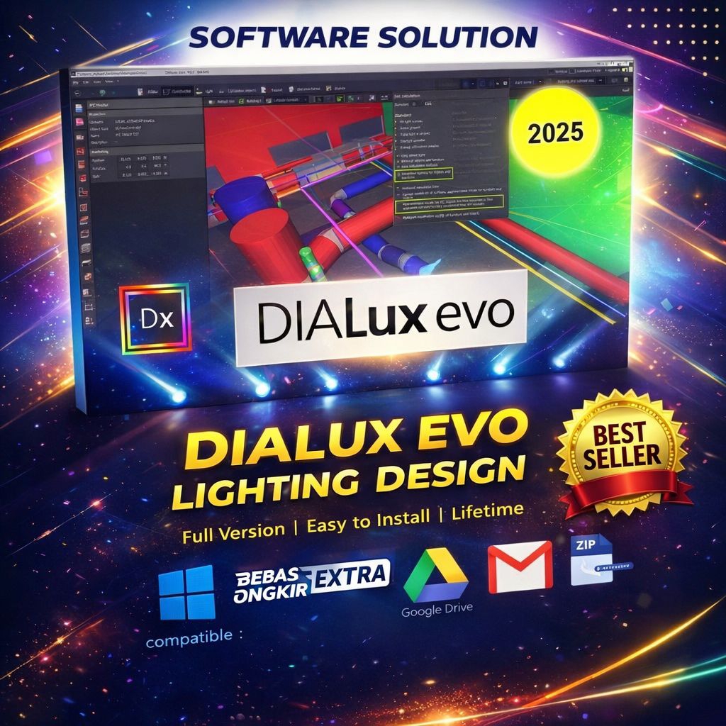 Software DIALux evo Full Version 2025 | Lighting Design Profesional | Lifetime License | Support Win