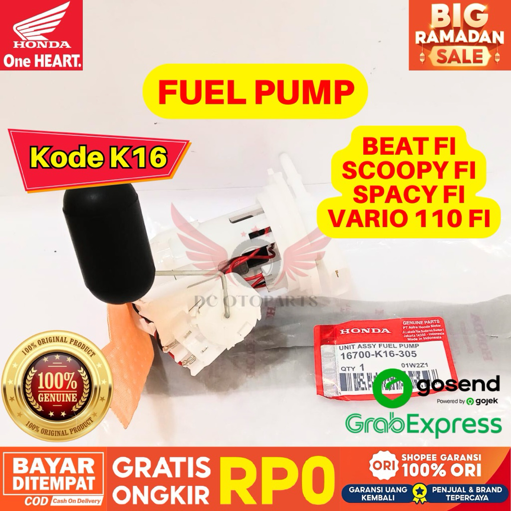 K16 FUEL PUMP BEAT FI STARTER KASAR ORIGINAL AHM HONDA, FUEL PUMP SCOOPY FI ORIGINAL, FUEL PUMP SPAC