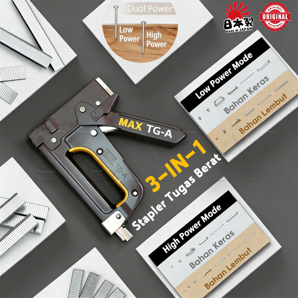 Stapler Tembak Gun TG-A Max Original Guntacker alat Stapler tembak Max Stapler Asli stapler Nail Gun