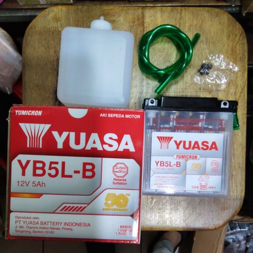AKI MOTOR SUPRA GRAND MIO SMILE MIO SOUL BASAH YUASA YB5L-B 100% ORIGINAL