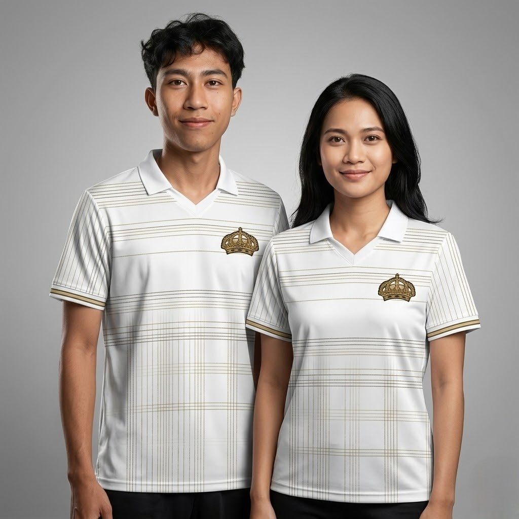 Polo Jersey Real Madrid Fantasy Concept The Crown Supporter Version Baju Bola Pria Casual Sportswear