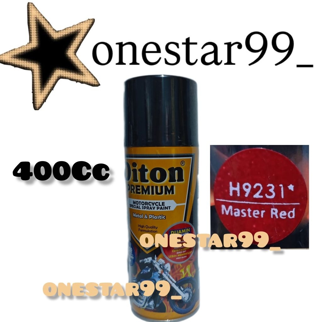 Pilok Pilox Pylox Cat Diton Premium Master Red H9231 9231 Merah Metalik Glossy Mengkilap Spray Paint