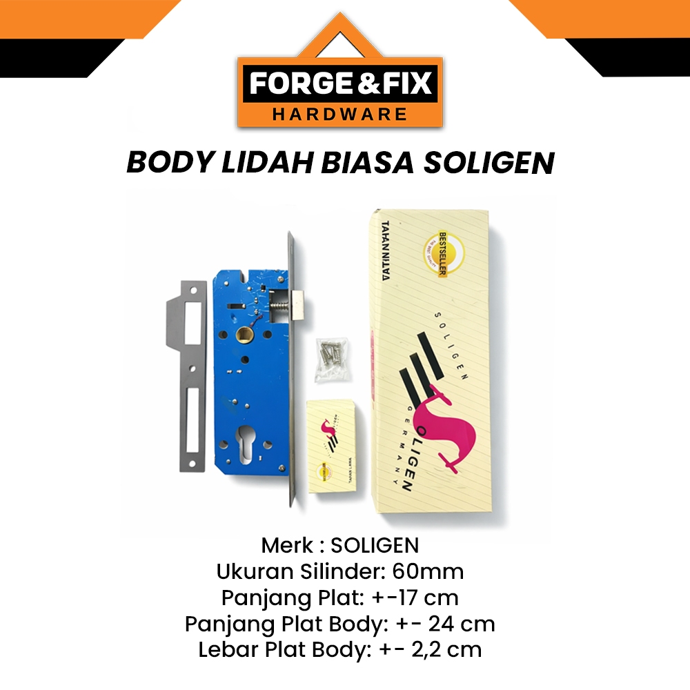 [1SET] SOLIGEN Body Lidah Biasa Kunci Pintu Rumah Stainless 8540