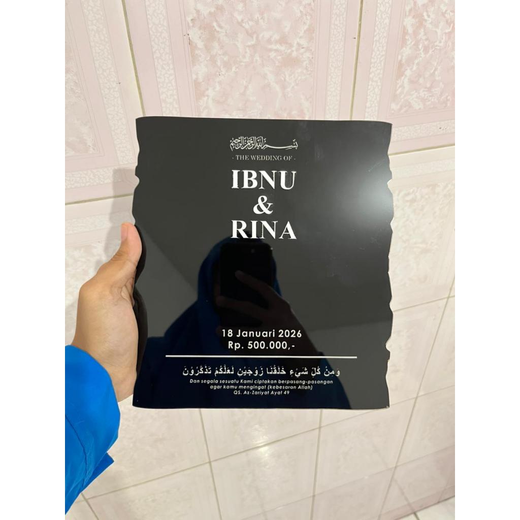 MAHAR AKRILIK BACKGROUND BENTUK KERTAS Dekorasi Pernik Mahar Pernikahan Dekorasi Mahar Akrilik