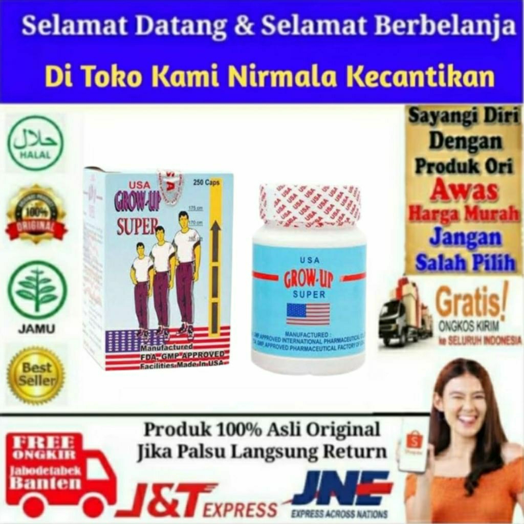GROW UP SUPER USA ASLI ORIGINAL OBAT PENINGGI BADAN MANJUR HASILNYA