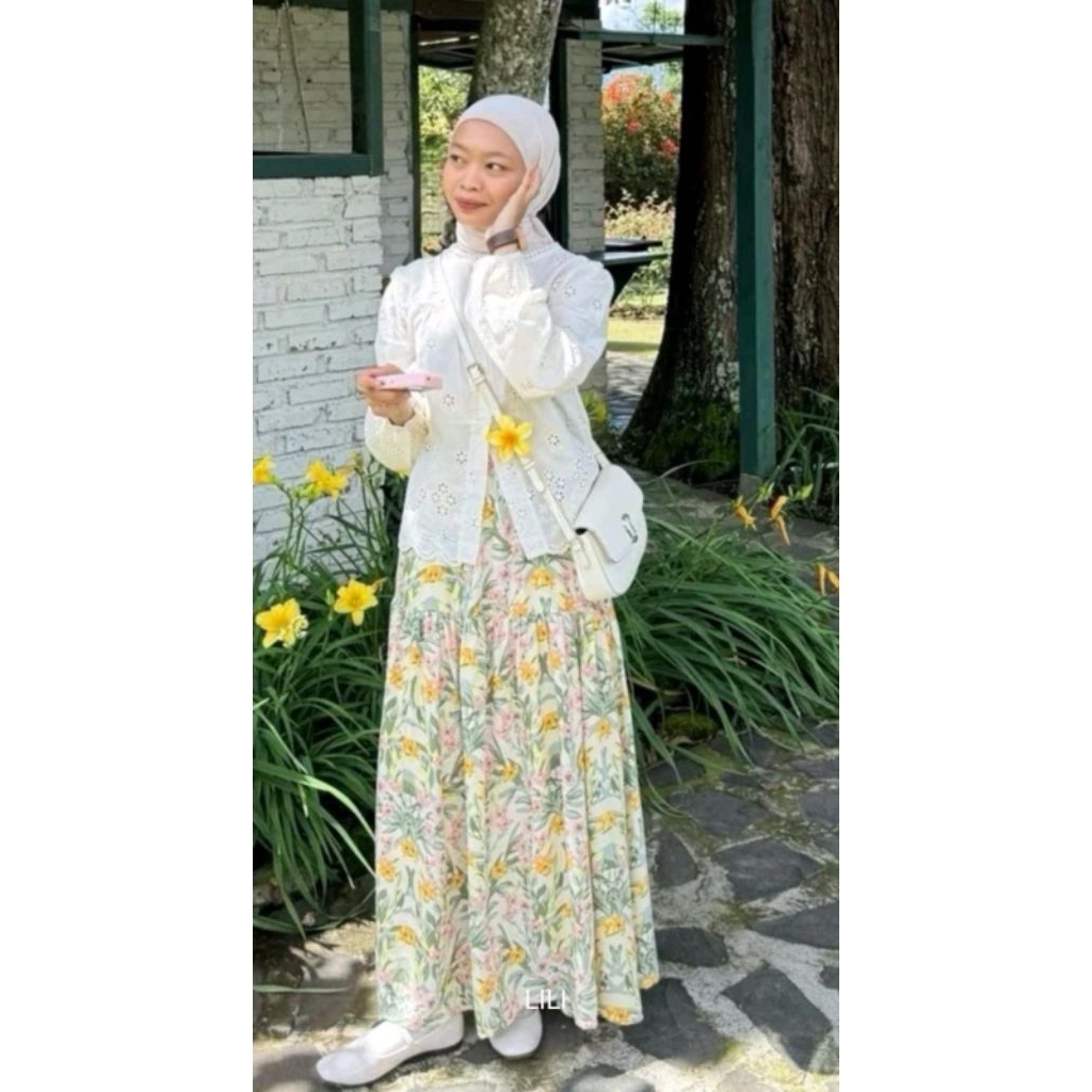 Rok bangkok motif floral /rok rayon motif floral /rok bangkok rempel