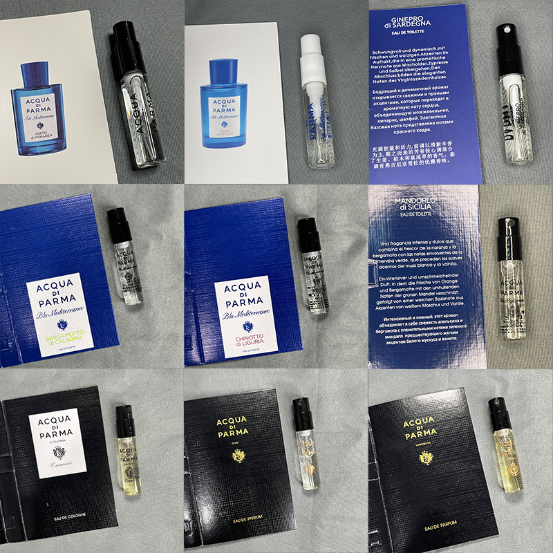 Acqua di Parma Parfum Sampel 2ml Ori – Blu Mediterraneo, Nobile, Oud, Vaniglia & Lainnya (Unisex)