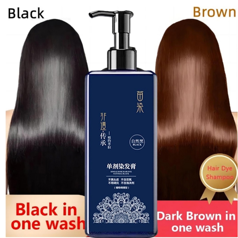 Pewarna Rambut Semir Rambut Hitam Tahan Lama Cat Rambut Hitam Pewarna Rambut Cepat Tanpa Bleaching H