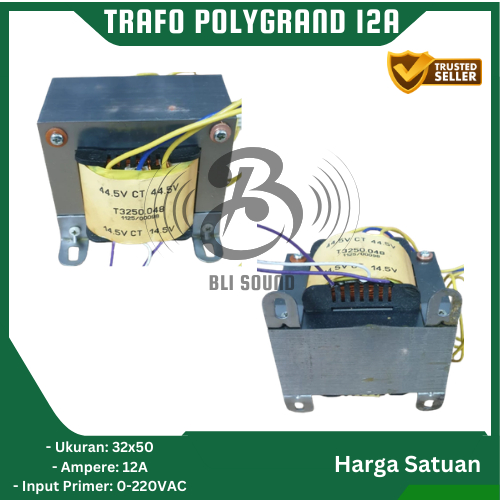 TRAFO POLYGRAND 12 AMPERE TRAVO 12A CT 44,5 VOLT & CT 14,5 VOLT