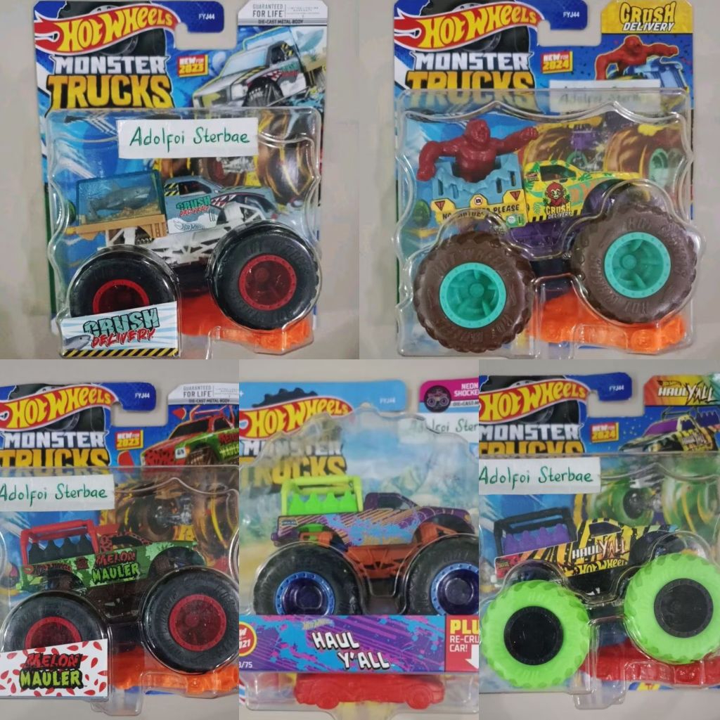 hotwheels hot wheels monster trucks crush delivery melon mauler new for 2023 2024 gorilla shark gori