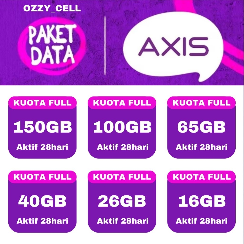 PROMO MURAH ISI ULANG KUOTA AXIS BRONET AIGO 150GB FULL 24 JAM VOUCHER UNLIMITED