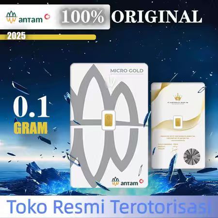 Emas ANTAM 0.1 Gram 24K Original, Kemurnian 99.9%, Sertifikat Resmi, Investasi Aman
