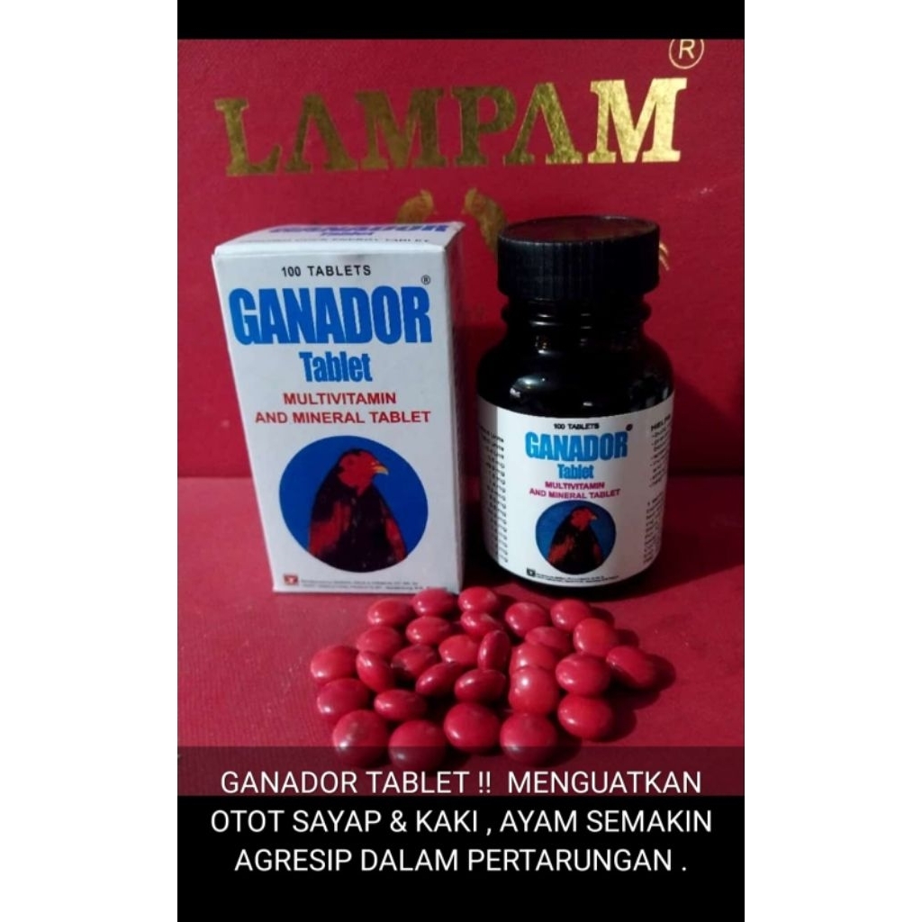 Ganador Tablet Menguatkan Otot Sayap & Kaki, Ayam Semakin Agresif