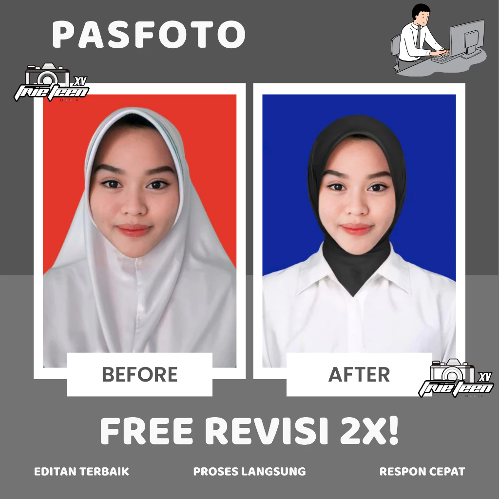 ASA EDIT FOTO PROFESIONAL PHOTOSHOP | PAS FOTO | LAMARAN KERJA | GANTI JAS KEMEJA | BACKGROUND MERAH