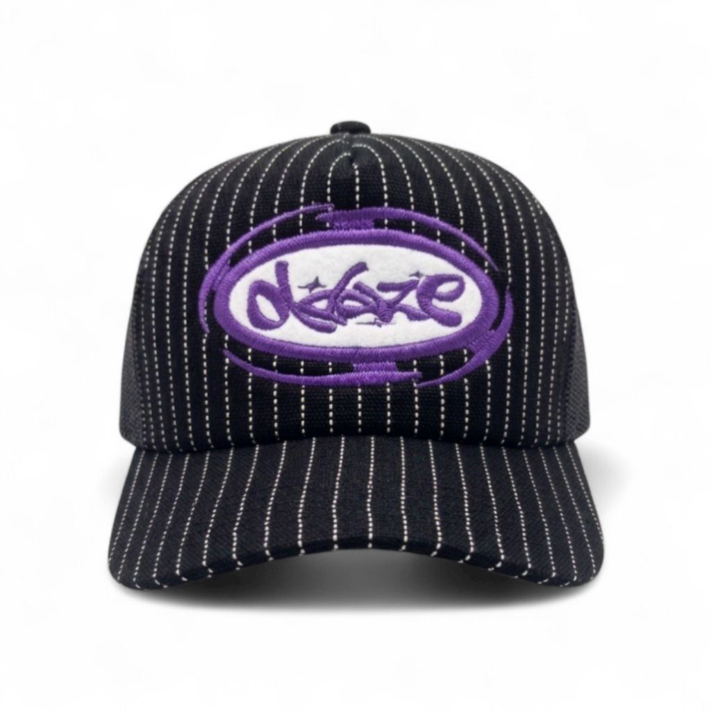 OLDAZE | Dash Wabash Trucker Hats | Black Striped