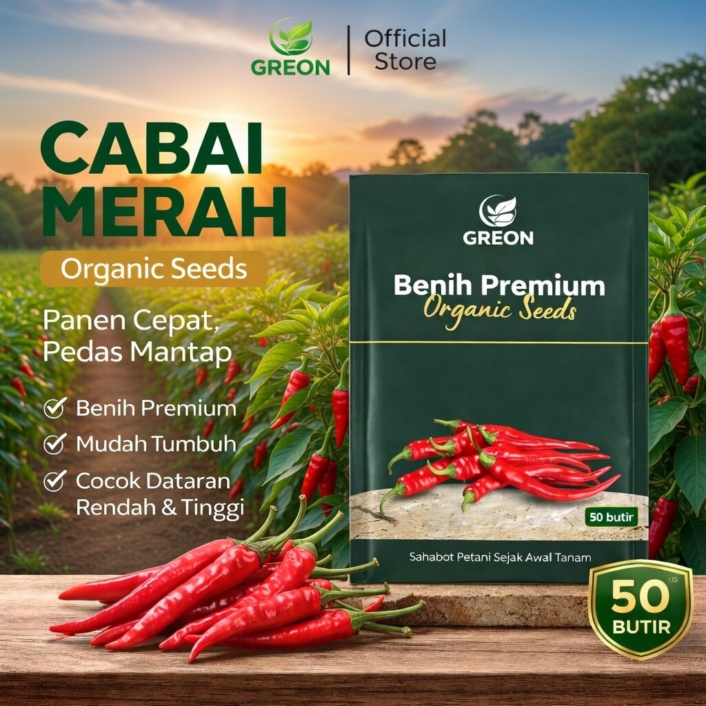 CABE MERAH BESAR / Benih / bibit CABE MERAH BESAR / CABAI BESAR F1 (Cabai Merah Isi 50)