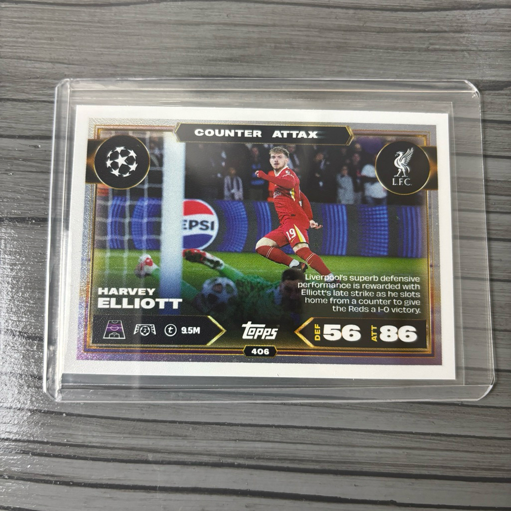 Kartu Bola Harvey Elliott Counter Attax Topps Match Attax 2025 2026 Liverpool
