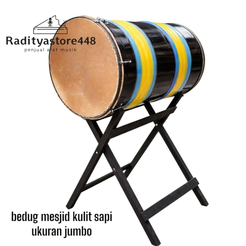 Bedug Masjid bedug takbiran bedug sahur Kulit Sapi Suara Kencang & Nyaring  Full Set Dudukan