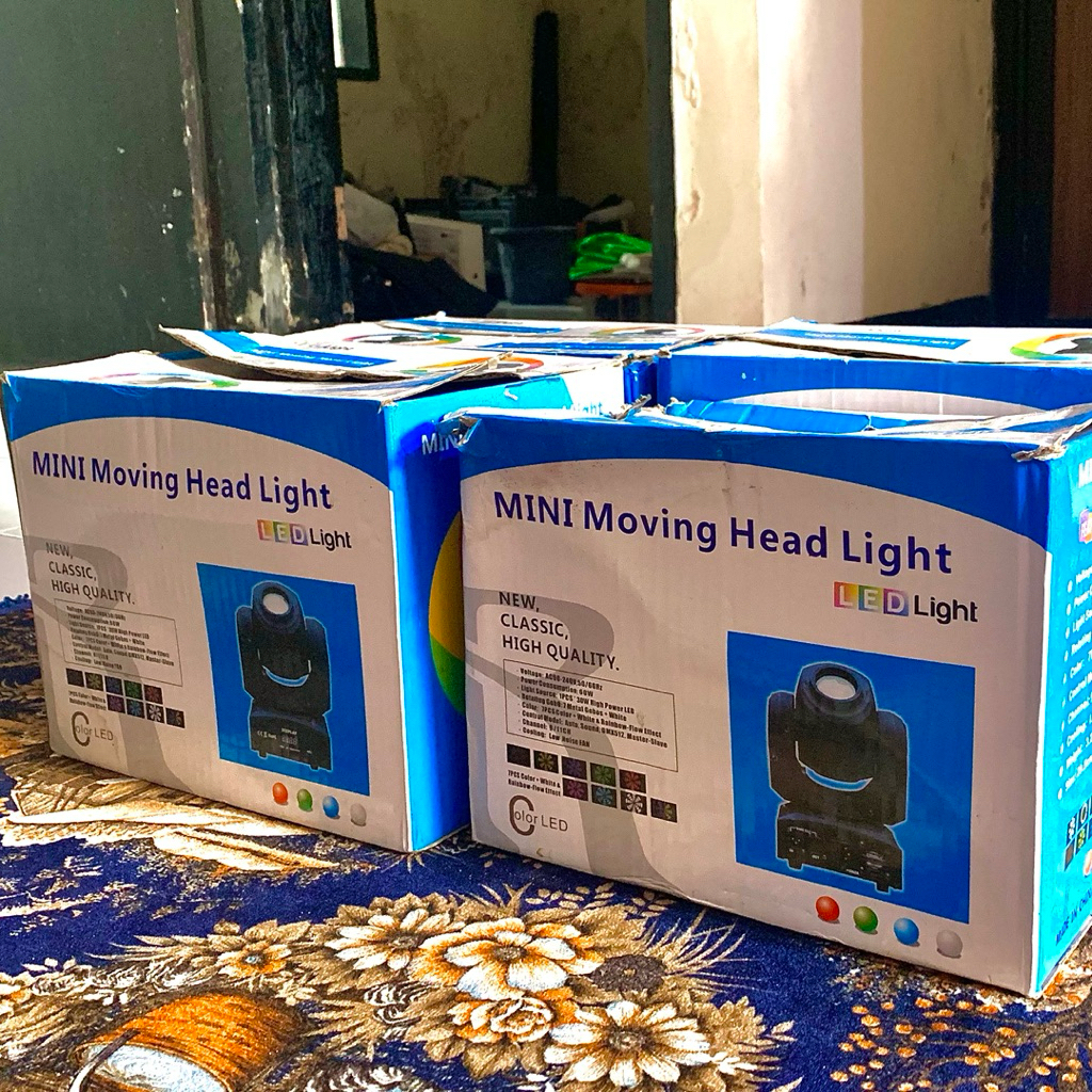 Paket Lighting Stage – 4 Mini Moving Head Beam + DMX 512 Controller