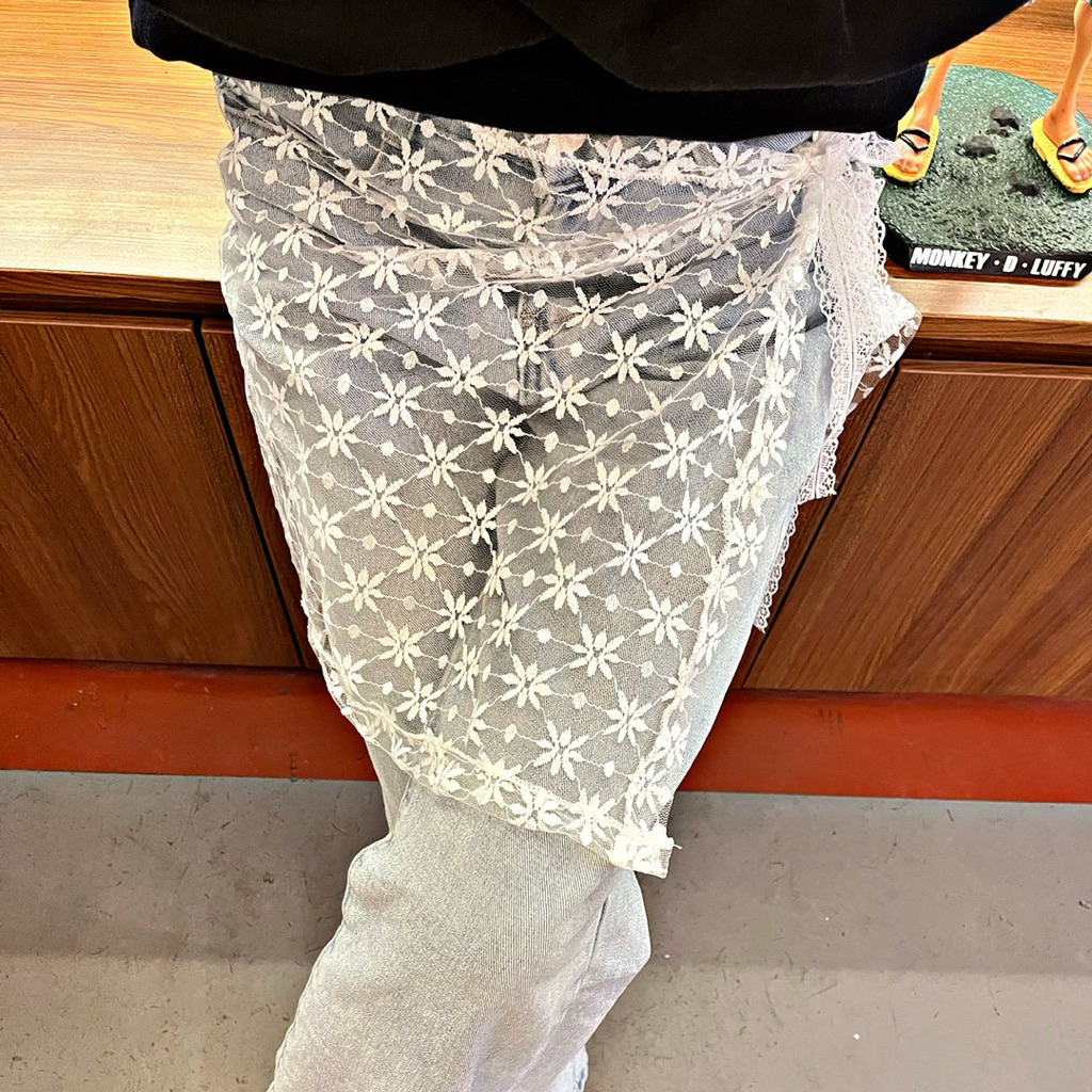 Lace Skirt Rok Korea Vintage-Rok Skirt Layerd skirt