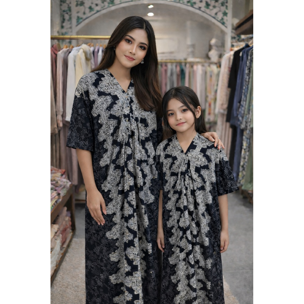 baju couple ibu dan anak dress couple ibu dan anak kaftan batik couple