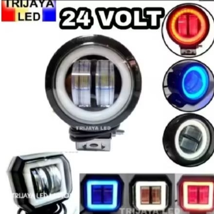 Lampu Tembak Sorot 24 Volt LED CWL Daymaker Mini 2 Mata 4D Bar CREE Strobo Kedip Angel Devil Eye Len