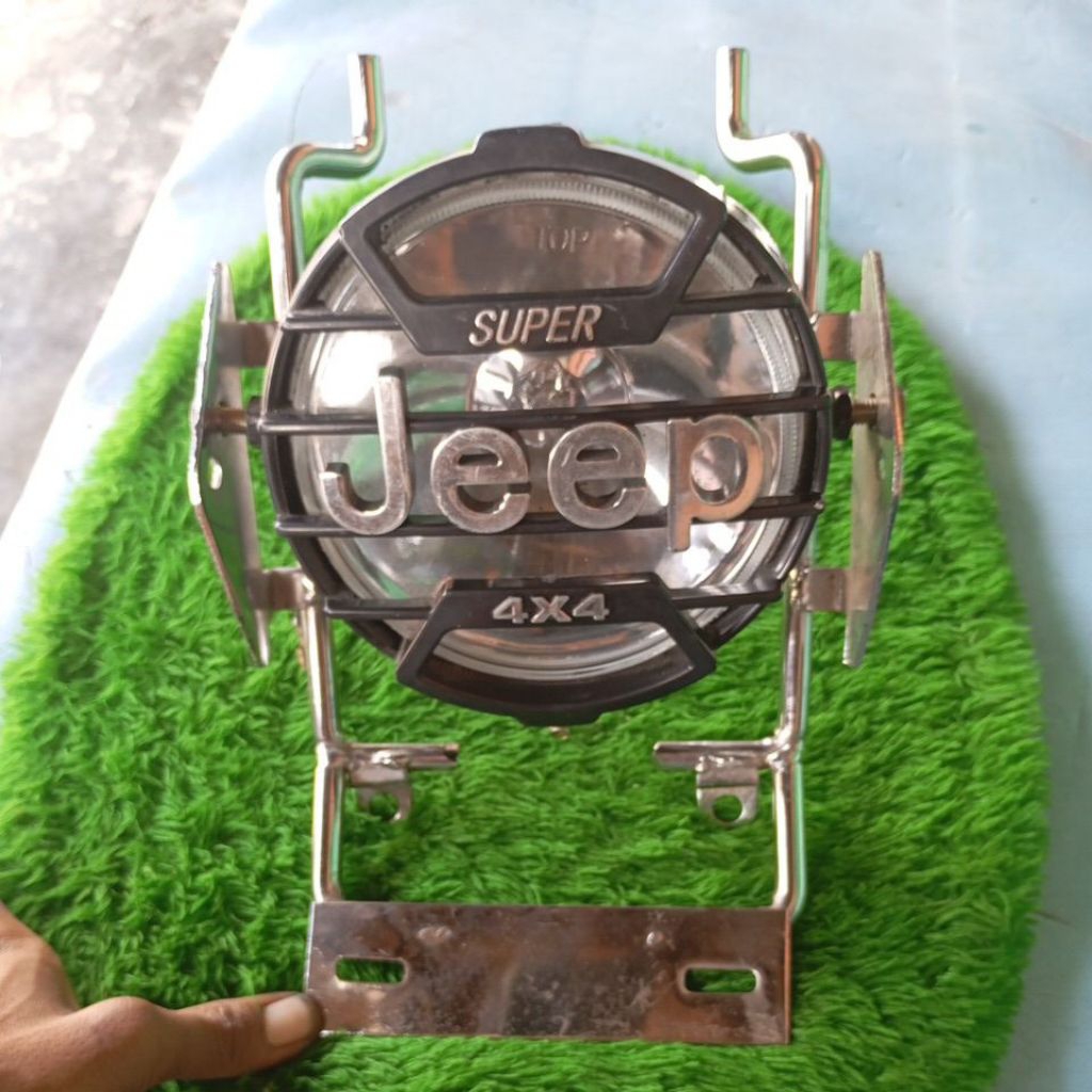 braket dudukan lampu depan pnp shock byson + lampu jeep variasi