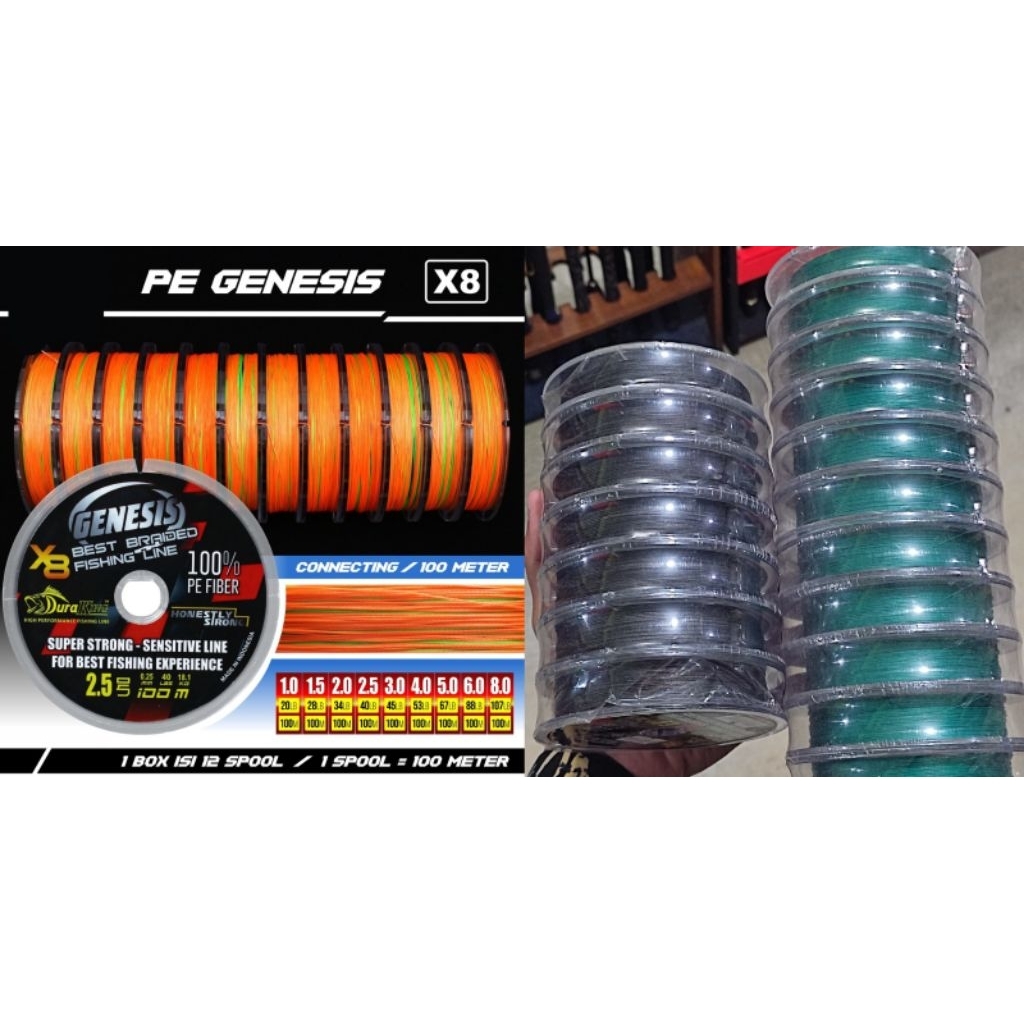 Benang PE Duraking Genesis X8 super kuat